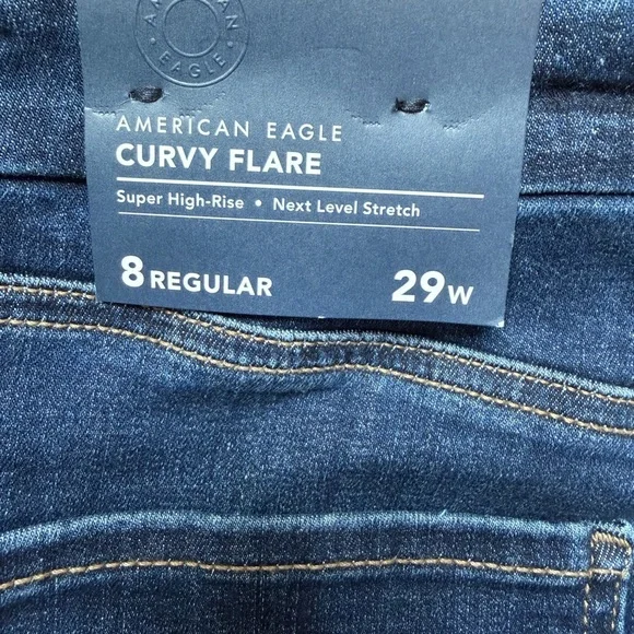 American Eagle Outfitters Dark Blue Flare Jeans - Picture 3 of 3